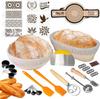 Juego de canasta de fermentación de pan de Amazon ovalada redonda canasta de fermentación batidor de huevos kit raspador de masa cepillo de silicona