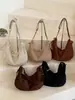 Bolsa de ombro plissada de grande capacidade estilo coreano Shuai Mijia 2026 nova moda retrô bolsa transversal bolsa de ombro para o dia a dia