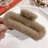 Pinza para el pelo de imitación de piel de conejo de Corea del Sur, para otoño e invierno, con suave viento, para la cabeza, con forma de tiburón grande, accesorios para el cabello al por mayor
