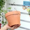 Gancho para Maceta de Cerámica Roja Colgante de Pared Gancho para Maceta Colgante de Pared Valla de Pared Gancho para Maceta Acero Inoxidable Gancho para Maceta de Suculentas