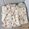 2025 Pijama Nuevo de Algodón Nube para Mujer Verano Manga Corta Shorts Dulce y Lindo Dibujo Animado Set de Ropa para el Hogar para Mujer