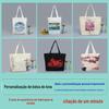 Bolsa de lona criativa com espaço em branco, com impressão de LOGO, desenho animado, moda, publicidade, portátil, proteção ambiental, bolsa de lona para tutorial de estudante