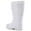 Botas de Lluvia Aote con Forro de Lana para Calidez, Botas de Lluvia de Caña Alta de Eva para Hombre 903 Blancas, Botas de Lluvia de Algodón para Protección Laboral, Zapatos Impermeables de Triple Protección