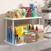 Organizador de Armazenamento de Copos Camada Dupla Rack para Xícaras de Café de Mesa Doméstica Xícara de Chá Conjunto de Chá Copo de Água Rack de Armazenamento de Lanches
