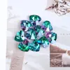 Acessórios de Joias Ab Brincos Arco-Íris Acessórios Coração Furo Único Diamante de Vidro Atacado Explosão Raio Banhado Cristal em Forma de Coração Pingente