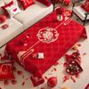 Mantel para Mesa de Centro de Boda, Mantel Rojo para Sala de Estar, Celebración de Compromiso y Recién Casados, Funda de Tela para Decoración de Habitación de Boda, Mantel Doble Felicidad