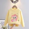 Suéter Infantil com Forro de Lã, Blusa de Tricô Pulôver Grossa, Novo Estilo Outono e Inverno 2026, Suéter My Little Pony para Meninas