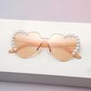 Óculos de Sol Transparentes Cor Gelatina Amor para Homens e Mulheres Óculos de Sol Coração Pêssego Transfronteiriços Europeus e Americanos Óculos de Sol Coração Peça Única
