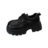 Mocasines de Cuero Negro con Punta Redonda y Suela Gruesa para Mujer 2026 Primavera/Otoño Nuevo Estilo Académico con Plataforma Versátiles Elegantes Zapatos de Uso Diario Más Vendidos