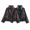 Chaqueta de moda estilo europeo y americano con efecto piel, nueva colección otoño/invierno, versátil, corte holgado, estiliza y moderna, top estilo motociclista
