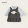 Coleção de Vestidos de OutonoNovos Vestidos de Manga Longa para Meninas, Saias para Bebês e Meninas Pequenas, Vestidos de Outono e Inverno para Meninas