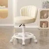Cadeira giratória com elevação para quarto de menina, banqueta de lazer, banqueta de maquiagem cor creme, cadeira para casa com encosto, cadeira para penteadeira