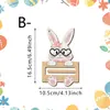 Letreros de Madera Lindos de Pascua Transfronterizos con Formas de Zanahoria y Conejo de Colores para una Decoración de Atmósfera Festiva