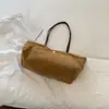 Bolsa tote de camurça moderna para axila feminina, nova coleção outono 2026, bolsa de mão simples, cor sólida, bolsa de ombro para o dia a dia