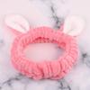 Versión coreana de diadema con orejas de conejo tridimensionales súper lindas para maquillaje de damas, máscara facial de felpa, diadema para el cabello, tocado al por mayor