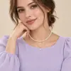 Collar de Perlas Apiladas de Doble Capa Retro Europeo y Americano para Mujer, Moda de Lujo Ligero, Super Hada Elegante, Cadena Clavicular Versátil, Accesorios de Celebridad de Internet