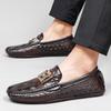 Sapatos Loafer de Couro Bovino Camurça Crocodilo Tamanho Grande Sapatos Casuais para Dirigir Sapatos Casuais Britânicos Couro Genuíno Couro Bovino Sapatos Masculinos