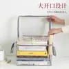 Caja de almacenamiento transparente a prueba de polvo, organizador de libros para estudiantes, caja de almacenamiento de libros a prueba de humedad para el hogar