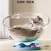 Cama Gato Cápsula Espacial, Quente no Inverno, Adequada para Todas as Estações, Plataforma Giratória Acrílica com Sino Extra Grande, Brinquedo para Gato Tudo-em-Um