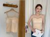 Chaleco térmico de otoño e invierno para mujer, ropa interior sexy con encaje en los hombros, con base en la espalda, envuelta en el pecho, con forro polar, de talla grande