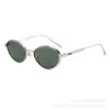Nuevas gafas de sol retro ovaladas de metal transfronterizas para hombres y mujeres, gafas de sol de moda y tendencia con protección solar