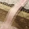 Hecho a mano 25mm Rosa Patrón Oscuro Gasa Nieve con Accesorios para el Cabello Hechos a Mano Lazo Manta Cinta Cinta de Corte Paquete de Materiales Navideños Estilo Morado