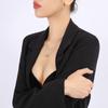 Collar de cadena de clavícula apilada de doble capa con cuentas redondas geométricas simples de estilo europeo y americano, diseño de nicho, cadena de hueso de serpiente, combinable con todo para mujer.