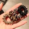 Corea del Sur Dongdaemun Mismo Estilo Tres Hilos Enrollado Color Degradado Línea Telefónica Anillo para el Cabello Moda Cuerda para el Cabello sin Costuras Tendón de Goma Mujeres