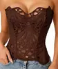 Ropa exterior de moda sexy irregular de encaje hueco estilo popular europeo y americano transfronterizo, top multicolor estilo tubo corsé