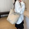 Bolsa Tote Grande Capacidade para Pendulares 2024 Tecido Oxford Impermeável Bolsa Casual Novo Estilo Simples Texturizada Ombro Axila