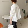 Ins2026 Coreana Estilo Nuevo de Principios de Primavera Diseño Coreano Plisado Holgado Cuello de Muñeca Camisa de Manga Larga Top