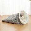 Nuevo Saco de Dormir con Forro Polar Cuatro Estaciones Universal Gato Taladro Cama Gatito Nido Anillo de Fibra Cálido Engrosado Cerrado Nido para Mascotas