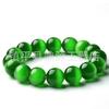 Pulsera de Piedra Ojo de Gato Verde Oscuro al por Mayor 8mm Ojo de Gato Verde Fruta Ojo de Tigre Pulsera de Jade de Círculo Único Piedra Ojo de Gato Artificial