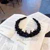 Diadema de estilo coreano con pliegues de nube, burbujas y lunares, con dientes, para realzar la coronilla de la cabeza, accesorio para el cabello elegante, simple, versátil y versátil
