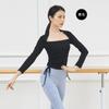 Liquidación ~ Deseo Puro Viento Traje de Danza Otoño Temprano para Mujer Top de Manga Larga con Cordón Traje de Práctica de Yoga para Adulto para Danza Latina