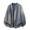 Otoño Invierno 2026 Nuevo Suéter de Punto para Hombre Cuello Redondo Estilo Old Money Talla Grande Moda Casual Cárdigan Chaqueta