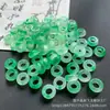 Anillos de Correr de Jade, Anillos Redondos de Agujero Grande Verde Ba Shan, Cuentas de Ábaco en Forma de Rosquilla, Cuentas Espaciadoras, Accesorios para Joyería, Materiales para Manualidades al por Mayor