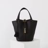 Bolso Cesta de Cuero de Vaca de Capa Superior Togo Marca H Moda Nueva Bolso Cubo de Cuero Suave Bolso de Mano