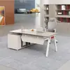Mesa de Jantar de Aço Inoxidável Mesa de Escritório Suporte de Perna em M Mesa para Gerente e Funcionários Tubo de Cinco Cantos para Perna de Mesa de Jantar