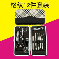 Juego de cortaúñas de acero inoxidable del fabricante, juego de rejilla oblicua, tijeras para uñas, juego de cuchillos para pedicura, 12 piezas