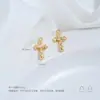 Aço Titânio Não Desbota Vintage Cruz e Trevo de Quatro Folhas Pingente Pulseira DIY Feita à Mão Acessórios para Colar Brinco