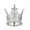 Diadema redonda dorada transfronteriza, actuación de cumpleaños, corona, corona de aleación con pedrería, accesorios para el cabello, diadema, pequeña princesa para niños, en stock
