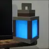 Luces ambientales para habitación infantil en stock: Linterna luminosa de Minecraft para la noche, linterna de juego recargable