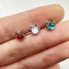 Piercing para lengua con forma de cabeza de gato brillante, bonito y bonito, para mascota, dulce y genial, estilo Spice Girl, de nicho, para gato, joyería de acero de titanio.