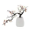 Simulação de galhos de flores de ameixa, flor de pêssego Wintersweet, árvore falsa, enfeites para mesa de jantar, floricultura seca, bonsai chinês, decoração para estudo em casa