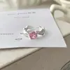 Colar com pingente de padrão de diamante em prata de lei s925 com zircônio rosa para mulheres, conjunto de acessórios de corrente para clavícula com design de nicho de luxo leve versátil