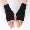G625 Guantes de Flor de Piña Corta Venta Transfronteriza Otoño e Invierno Tejidos de Lana Mangas Falsas para Mujer Heattech y a Prueba de Frío Mangas para Brazos de Medio Dedo