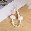 Corrente de Chaveiro Criativa Pintada à Mão de Pelúcia com Contas para Celular Pingente de Bolsa Acessórios para Bolsa de Fone de Ouvido Popular em Transmissão Ao Vivo Fofo