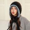 Touca Balaclava Feminina para Outono e Inverno, Estilo Coreano, Quente, Proteção para Orelhas, Emagrecimento Facial, Pequeno Chapéu Turbante, Estilo Coreano de Inverno, Inspirado em Chanel