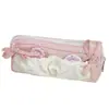 Bolsa para lápices con diseño de nube y moño, de aspecto elegante, para estudiantes de primaria y secundaria, caja de papelería de gran capacidad, bolsa de almacenamiento para lápices